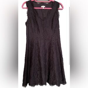 Joie- cocktail dress mini sleeveless lace v-neck black caviar party women M